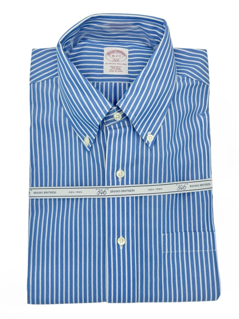 Brooks Brothers 346 Non Iron Regular Fit Cotton Striped Button Down Shirt